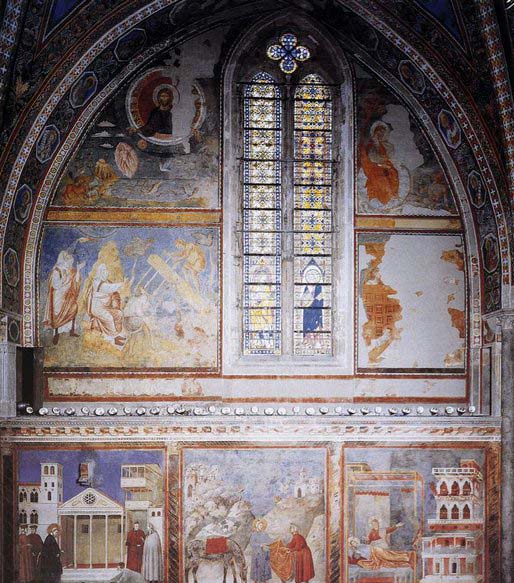 Frescoes in the fourth bay of the nave